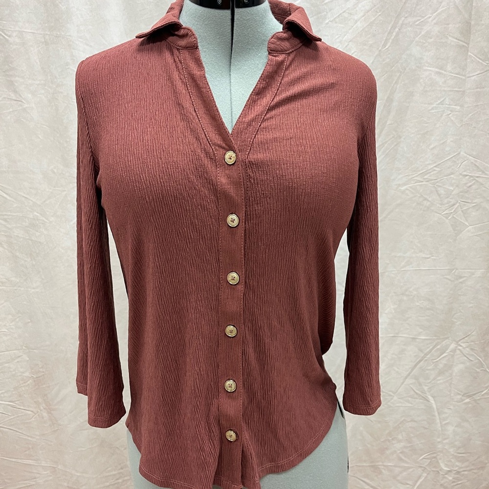Fred David Women's Button-Down Top in Rust